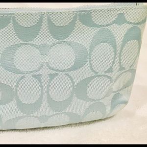 Coach Blue Signature Jacquard Wristlet